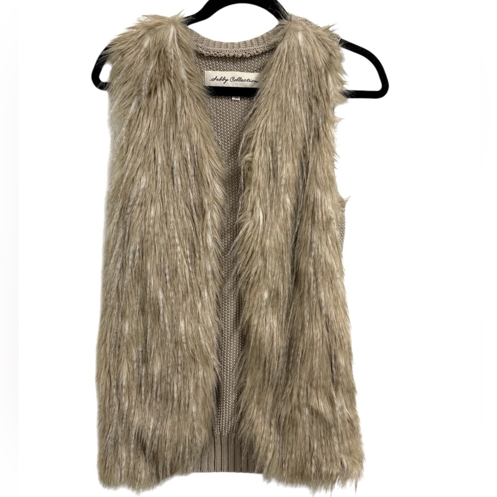Sebby Collection faux fur vest size Small